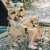 维多利亚的秘密（Victoria's Secret）户外露营折叠椅钓鱼凳子导演椅沙滩躺椅月亮椅美术写生折叠凳 【桌椅3件装鹅黄色铝合金长桌+