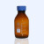 透明茶色棕色带刻度螺口蓝盖试剂瓶密封瓶实验室取样瓶玻璃样品瓶 透明100ml
