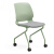 绿色塑钢接待椅会议室多功能休闲椅智慧教室学生椅美容职员椅前台 绿色-绿色软座[雪橇脚]