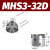 气动卡盘机械手气缸夹爪MHS2-16D MHS3-20D MHS4-50D MHSH3 MHSL3 MHS3-32D 3爪