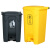 庄太太【40L黄色】医疗废物垃圾桶医院用利器盒加厚黄色医院诊所脚踏桶有盖大号