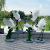 澳颜莱户外玻璃钢仿真动物仙鹤雕塑花园庭院小区水池造景白鹭装饰品摆件 两只组合(7+9)