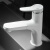 摩豪（Mohao）北欧白色单孔抽拉式水龙头冷热面盆卫生间浴室柜台盆洗手池洗脸盆 【白色】抽拉龙头