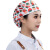 棉餐饮工作帽子韩版印花帽厨师帽女士餐厅食堂做饭花折包头 白色小花