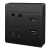 星期十国际电工黑色明装超薄插座面板双USB五孔定制