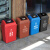 60升上海摆盖分类垃圾桶加厚小区物业垃圾桶干湿有害垃圾分类桶 蓝色可回收物 20L