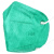 蓝冠（BLUEGUAN）成人N95口罩五层防护双层熔喷布防尘雾霾飞沫PM2.5灰粉尘独立包装80只 绿色