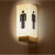 侧装卫生间发光门牌洗手间标识牌带灯男女厕所灯箱WC指示夜牌 A 25x11cm