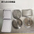 不锈钢洗手台嵌入式垃圾盖厨房大理石台面内嵌垃圾桶翻盖隐形 D-227方形银色430材质