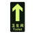 月桐（yuetong）夜光地贴墙贴 卫生间直行警示标示贴 YT-G0766 145×295mm 1张