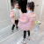 3-15岁小孩子穿的女童棉衣中长款2021新款韩版棉袄中大童棉服冬季儿童加厚洋气 黑色 +包包加绒 120