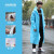 洛港 时尚简约款天蓝 XL码 雨衣长款全身防雨单人男女透明连体成人自行车电动车雨披