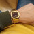 卡西欧（Casio）G-Shock 男表金色方块蓝牙六局电波多功能运动手表 金属表带金色 B5000GD-9