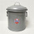 金属垃圾桶铁皮厨房客厅杂物收纳桶套装带盖圆桶 银灰 6L 直径21.5*高29cm