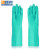 曙亮 丁腈防化手套 绿色2双装L码 耐油污耐酸碱防滑防水工业劳保手套
