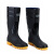 者也 高筒耐酸碱雨靴PVC加厚防滑劳保靴防雨防汛应急雨靴 黑色 39码 