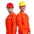 久瑞 JSF142 春秋季工作服 翻领大口袋安全反光条工装劳保服分体套装 橙色套装 4XL 
