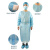 一次性反穿式加厚手术衣手术服防尘服防护隔离服 PP蓝色薄款透气(橡筋袖口) 均码