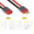 T形电源连接器插件线 航模T型插头对接插座 公母头接带线带保护盖 公头带线30cm