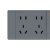 贵派（goldp）10A一开单控带十孔灰色118型(中)插座 贵雅A7S-118灰色系列墙壁暗装插座