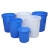 质然 全新料加厚大水桶 带铁柄塑料圆桶 户外储水塑料桶 工业环卫物业大桶 不带盖蓝色100L铁柄桶（500*410*620mm）