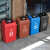 庄太太   加厚小区物业垃圾桶干湿有害垃圾分类桶新料桶   40升蓝色可回收物