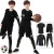懿派儿童运动紧身衣训练服男女童足球篮球服四件套健身速干衣YIPAI 19205红色+加绒黑灰 四件套 28码140CM60斤左右
