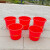 好运马 大号红色水桶塑料桶加厚带盖子手提圆桶清洁桶 无盖款24L（加厚）