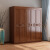 实木衣柜三四五六门现代中式卧室家具整体木质橡木衣柜开门大衣橱 胡桃色衣柜+顶柜+边柜 四门