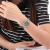罗西尼(ROSSINI)手表自动机械表防水商务时尚日历男表 黑盘钢带机械女表5666W04C