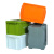 百金顿 军绿色塑料收纳箱带盖 工业风储物整理箱周转箱 杂物存放箱收纳盒 特大号（61*43*34cm）