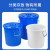 京顿 大号圆桶塑料水桶加厚带盖水桶酒店厨房工业环卫物业垃圾桶 100L蓝色带盖子