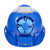 夏季太阳能带风扇安全帽工地多功能电风扇充电空调防晒帽子头盔男 蓝色(MA款)6000毫安