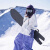 AWKA单板滑雪手套闷子专业防水保暖护具连指五指登山男女 雾灰紫色 M
