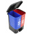 兰诗（LAUTEE）YJ-B043 脚踏分类双格垃圾桶 商用连体双桶垃圾桶 20L蓝红