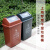 纽仕达 上海|60L升干湿分类垃圾桶摇盖带盖户外环卫分离大号商用厨房 灰黑色干垃圾 【可免费印制LOGO】