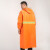 环卫大褂雨衣双反光条长款连体男防雨水加厚防水雨披保洁园林 橘色双道反光条