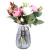 盛世泰堡 玻璃花瓶插花瓶干花满天星仿真花容器客厅装饰摆件 竖棱款21cm