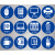 DFZJ企业蓝白底蓝图定位贴磨砂耐磨标识办公室5S桌面圆形物品摆放办公桌背胶贴四角定位7s整理嘉博森 复印机10个 5x5cm