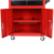 海斯迪克 HKCL-636 汽修工具车 双开门五金工具柜 多功能移动维修手推车 双开门(无背板)红色