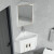 歌迪瓦（GEDIWA）小户型太空铝挂墙式浴室柜镜柜拐转三角洗手脸盆柜卫生间洗漱台 42x42cm白金三角柜+苹果镜子