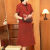 雪爱诺香云纱2024新款的女装女夏装复古新中式夏季连衣裙2024新款大 红色 L 建议95-110斤