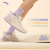 安踏C37+丨运动鞋女鞋夏季软底缓震跑步鞋子女舒适跳绳鞋 象牙白/芯片灰/淡紫灰-3 5 （女35.5）