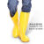 男女卫生靴高筒黄色雨靴耐油耐酸碱防滑雨鞋水产养殖雨靴 新升级款黄色 高筒雨鞋 42