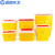 蓝鲸环卫【3个装方形3L】塑料黄色医疗利器盒LJHW-N0030