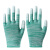 PU浸塑胶涂指涂掌尼龙手套劳保工作耐磨防滑透气干活打包薄款胶皮 绿色条纹涂指(12双) S