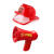儿童消防安全帽 儿童消防玩具帽消防员头盔幼儿园安全教育角色过家家表演出道具 红色套装23