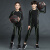 YIPAI儿童紧身衣训练服男女篮球服足球跑步运动训练打底速干小孩健身衣 黑灰三件套(加绒款) 24码/120-130,40-50斤左右