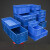 欧杜 周转箱塑料盒子长方形户外手提螺丝盒收纳零件盒EU箱物流胶框胶箱 4616箱600*400*175mm(蓝)/1个  工业级品质