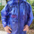 风衣式雨衣 单件长款雨衣防雨防水防风雨衣工地农用雨衣耐用牛筋轻便连体风衣 蓝色加厚有拉链 XL